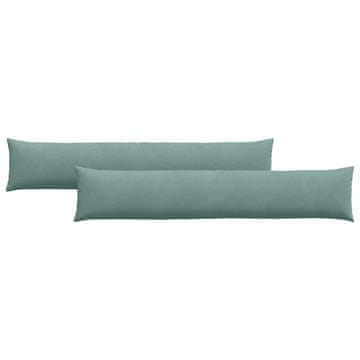 Vidaxl Blazine za kavč 2 szt. Morsko zelena 200 x 40 cm Žametna tkanina