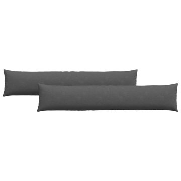 Vidaxl Blazine za kavč 2 szt. Temno siva 200 x 40 cm Žametna tkanina
