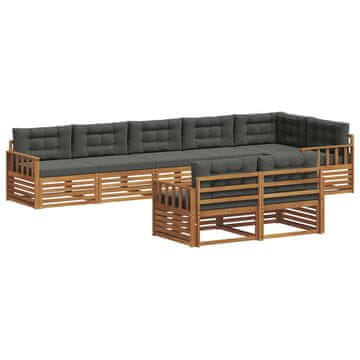 Vidaxl Zunanja garnitura za sedenje 8 szt. Naravna in antracitna