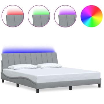 Vidaxl Posteljni okvir brez vzmetnice Hanko svetlo siv 180x200 cm tkanina