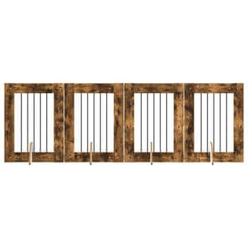 Vidaxl Vrata za pse z stojali 4 szt. Dimljen hrast 60 x 80 cm