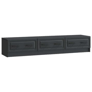 Vidaxl TV omarica s predalom Črna 147 x 34,5 x 27 cm Inženirski les