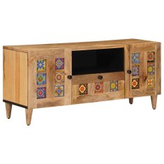 Vidaxl TV omarica z vrati Naravna 105 x 33,5 x 46 cm Masiven les manga