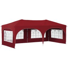 Vidaxl Zložljivi šotor za zabave 574 x 289 x 245 cm Burgundija