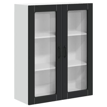 Vidaxl Stenski stekleni omarica LUCCA Črna 80 x 31 x 100 cm