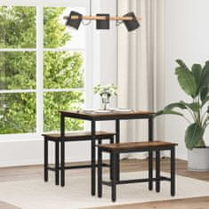 Vidaxl Jedilne mize 70 x 70 x 75 cm Inženirski les Dimljen hrast