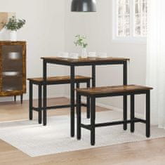 Vidaxl Jedilne mize 70 x 70 x 75 cm Inženirski les Dimljen hrast