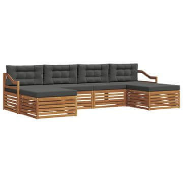 Vidaxl Sedežne garniture z blazino 6 szt. Naravna in antracitna