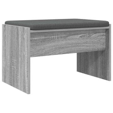 Vidaxl Haldna klop z blazino Siva Sonoma 63 x 38 x 40 cm
