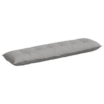Vidaxl Poglavni vzglavnik Oblačno siva 180 x 19 x 50 cm blago