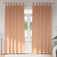 Vidaxl Zavese za zatemnitev z obroči 2 szt. Svetlo rjava 245 x 140 cm