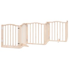 Vidaxl Ograda za pse z vrati zložljiva 6 panelov 300 cm topolovina
