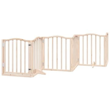 Vidaxl Ograda za pse z vrati zložljiva 6 panelov 300 cm topolovina
