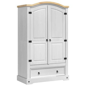 Vidaxl Garderobna omara CORONA Bela 101 x 52 x 170 cm