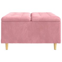 Vidaxl Ottoman s shranjevanjem Roza 80 x 80 x 45 cm Žamet