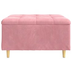 Vidaxl Ottoman s shranjevanjem Roza 80 x 80 x 45 cm Žamet