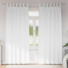 Vidaxl Zavese za zatemnitev z obroči 2 szt. Bela 225 x 140 cm Poliester