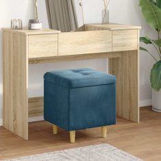 Vidaxl Ottoman s shranjevanjem Modra 40 x 40 x 45 cm Žamet