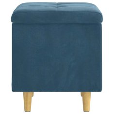 Vidaxl Ottoman s shranjevanjem Modra 40 x 40 x 45 cm Žamet