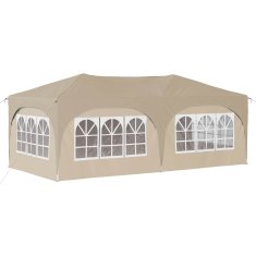Vidaxl Zložljivi šotor za zabave 574 x 289 x 245 cm Krem