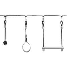 HyperMotion Otroški ninja poligon z devetimi ovirami za otroke - nosilnost traku slackline 3 tone, največja obremenitev dodatkov 113 kg, odpornost na UV