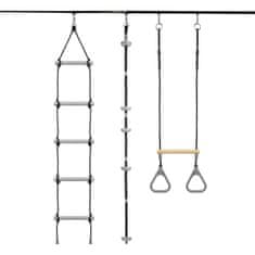 HyperMotion Otroški ninja poligon z devetimi ovirami za otroke - nosilnost traku slackline 3 tone, največja obremenitev dodatkov 113 kg, odpornost na UV