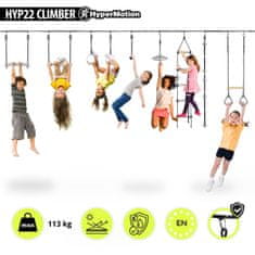 HyperMotion Otroški ninja poligon z devetimi ovirami za otroke - nosilnost traku slackline 3 tone, največja obremenitev dodatkov 113 kg, odpornost na UV