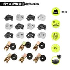 HyperMotion Plezalni komplet za drevesa z 12 oprijemali za otroke - 6 poliestrskih trakov z ragljo, nosilnost 91 kg, odpornost na UV, zunanja igra