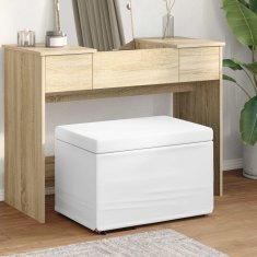 Vidaxl Stolica Bela 61 x 41 x 40 cm Umetno Usnje in Umetno Leseno