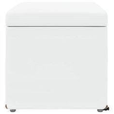 Vidaxl Stolica Bela 61 x 41 x 40 cm Umetno Usnje in Umetno Leseno