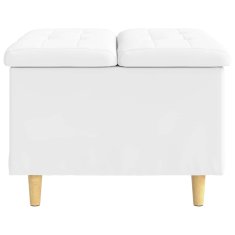 Vidaxl Ottoman s shranjevanjem Bela 60 x 60 x 45 cm Umetna koža