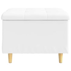 Vidaxl Ottoman s shranjevanjem Bela 60 x 60 x 45 cm Umetna koža
