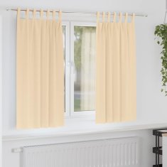 Vidaxl Zavese za zatemnitev z obroči 2 szt. krema 175 x 140 cm