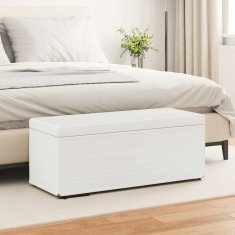 Vidaxl Stolica Bela 101 x 41 x 40 cm Umetno Usnje in Umetno Leseno