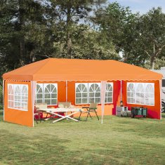 Vidaxl Zložljivi šotor za zabave 574 x 289 x 245 cm Oranžna