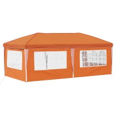 Vidaxl Zložljivi šotor za zabave 574 x 289 x 245 cm Oranžna