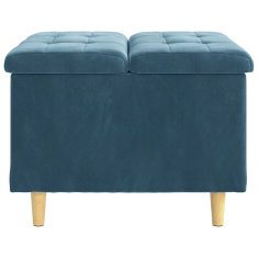 Vidaxl Ottoman s shranjevanjem Modra 60 x 60 x 45 cm Žamet
