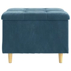 Vidaxl Ottoman s shranjevanjem Modra 60 x 60 x 45 cm Žamet