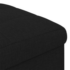 Vidaxl Ottoman s shranjevanjem Črna 40 x 40 x 45 cm blago