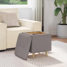 Vidaxl Ottoman s shranjevanjem Taupe 40 x 40 x 45 cm blago