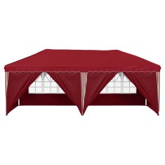 Vidaxl Zložljivi šotor za zabave 575 x 288 x 245 cm Burgundija
