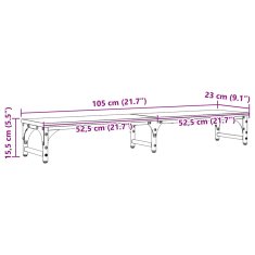 Vidaxl Stojalo za monitor Črna Orehovina 105 x 23 x 15,5 cm