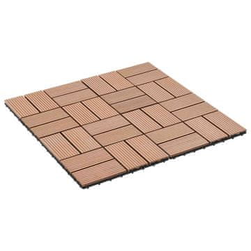 Vidaxl Tla za teraso 22 kos Rjava 30 x 30 cm WPC