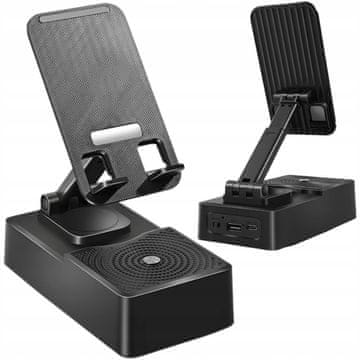Verkgroup Aku. držalo za telefon z bluetooth zvočnikom 360 USB črno