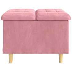Vidaxl Ottoman s shranjevanjem Roza 60 x 60 x 45 cm Žamet
