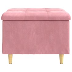 Vidaxl Ottoman s shranjevanjem Roza 60 x 60 x 45 cm Žamet