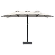 Vidaxl Vrtni dežnik Pesek in antracit 385 x 209 x 244 cm Poliester