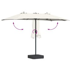 Vidaxl Vrtni dežnik Pesek in antracit 385 x 209 x 244 cm Poliester