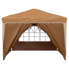 Vidaxl Zložljivi šotor za zabave 288 x 288 x 245 cm Bež Oxford tkanina
