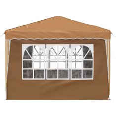 Vidaxl Zložljivi šotor za zabave 288 x 288 x 245 cm Bež Oxford tkanina